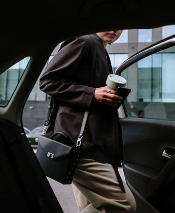 girl entering a car